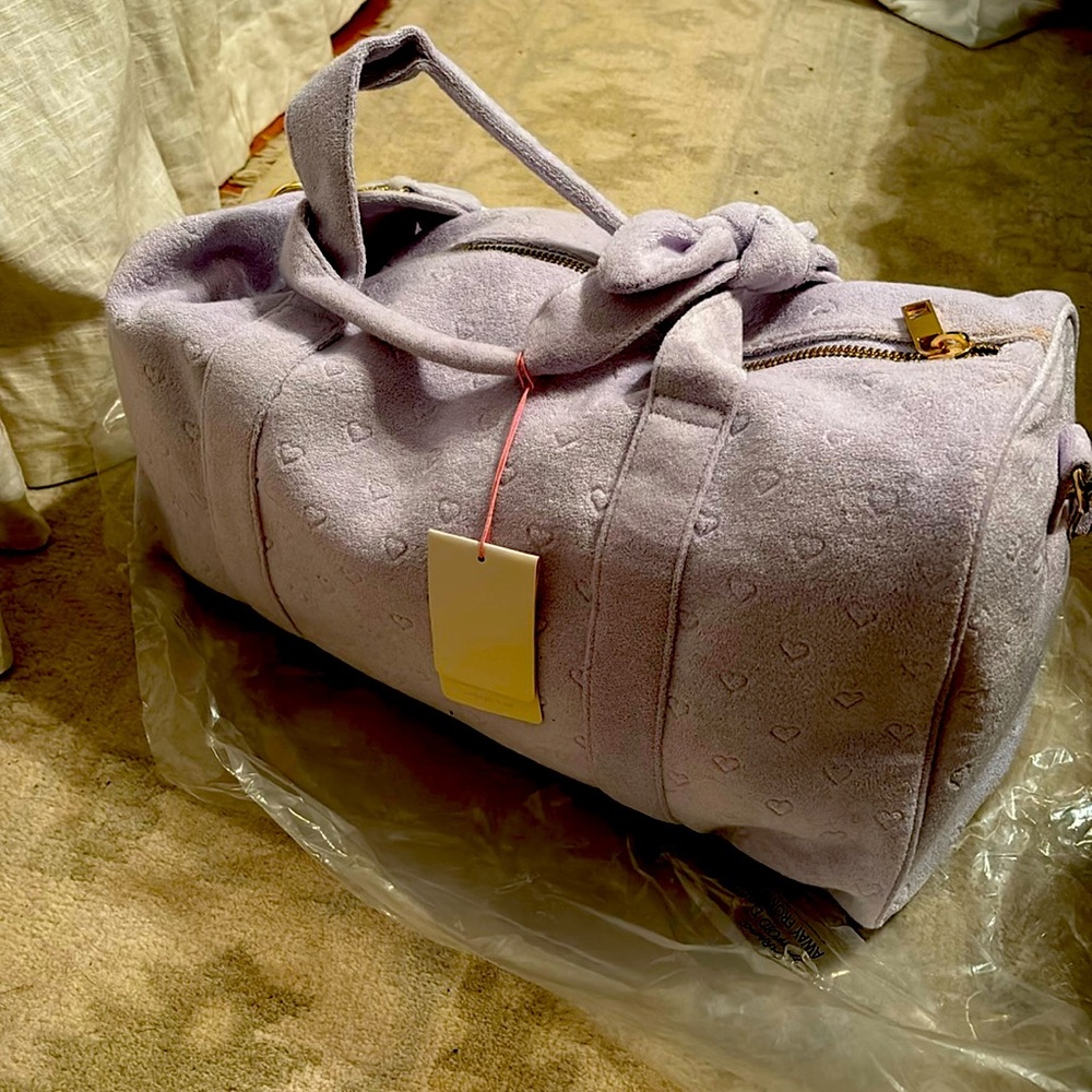Stoney Clover Lane (by target) NWT purple terry duffel bag